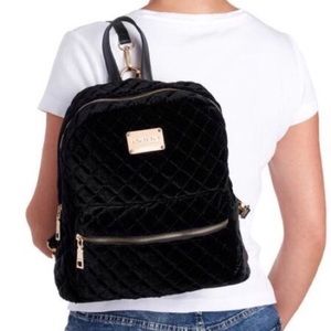 NWT bebe Large Velvet Quilted Backpack